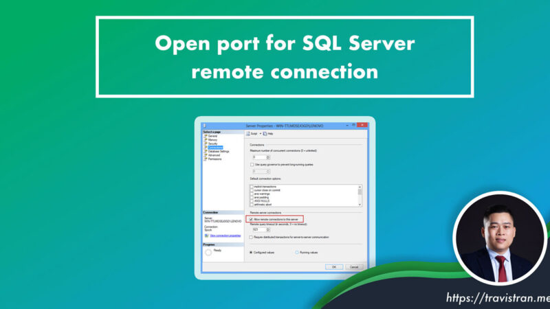Open port for SQL Server remote connection 1 1