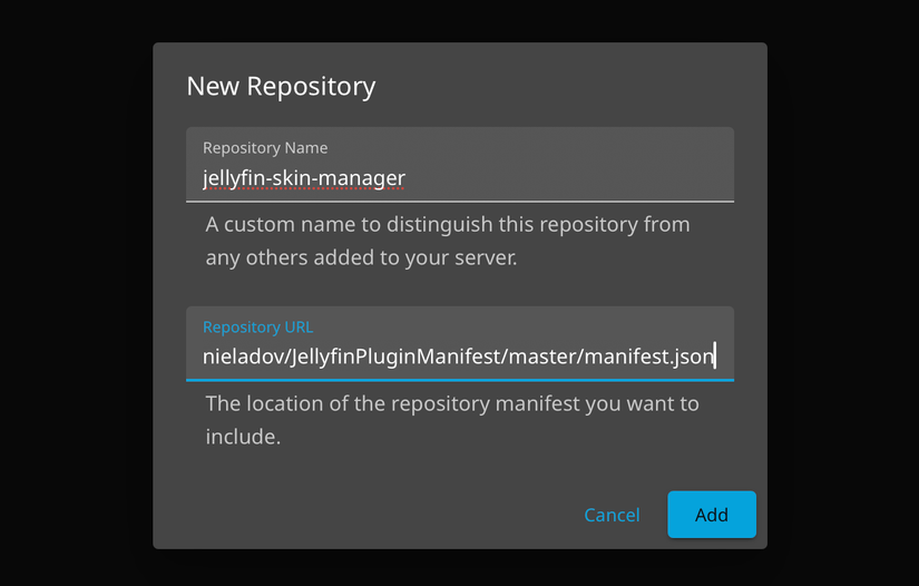 Adding a new repository for Jellyfin plugins.