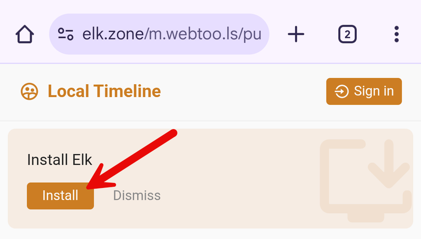 Tap the "Install" button.