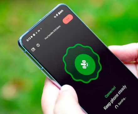 Pixel Phone with Satellite SOS open.