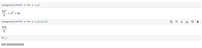 Taking the integral of a function with SymPy.