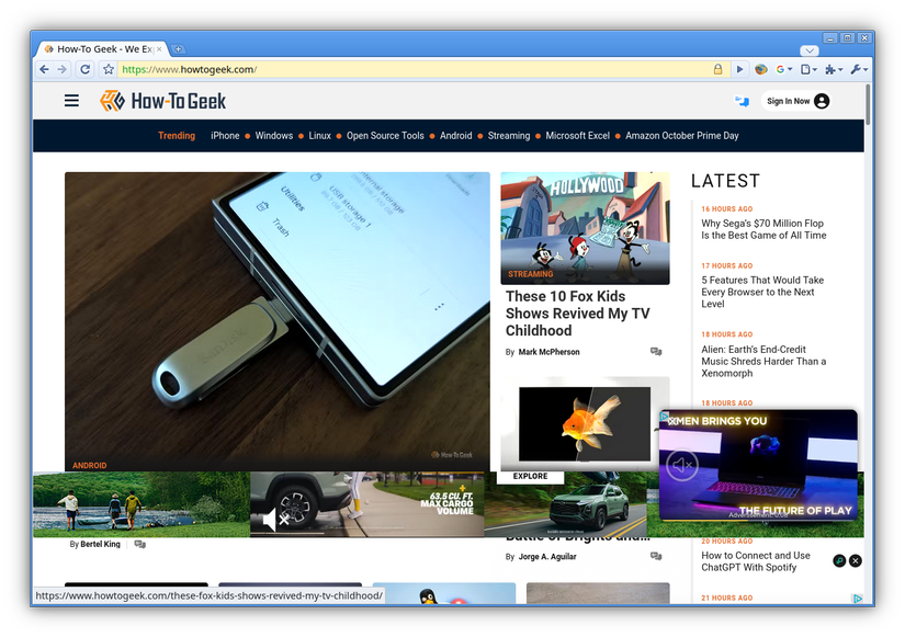 The Geckium retro Chromium skin applied to Firefox ESR.