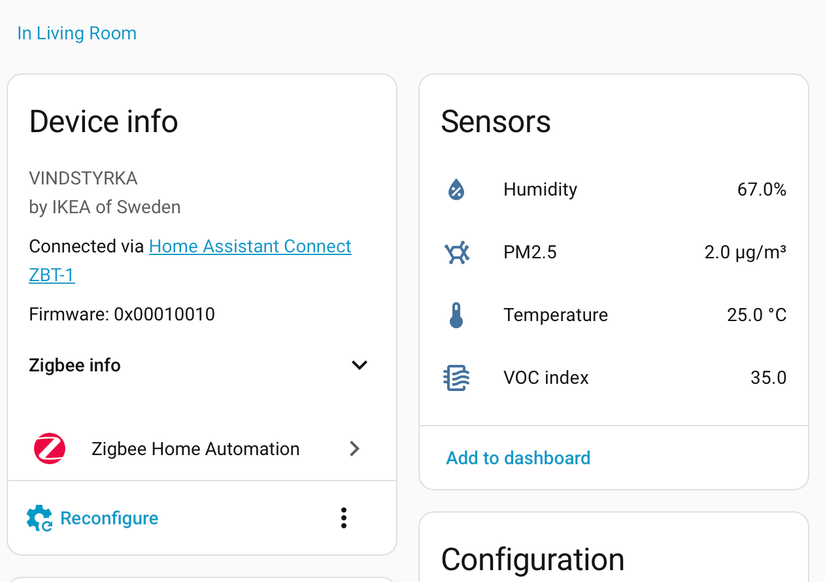 Vindstyrka monitor integrated into Home Assistant.