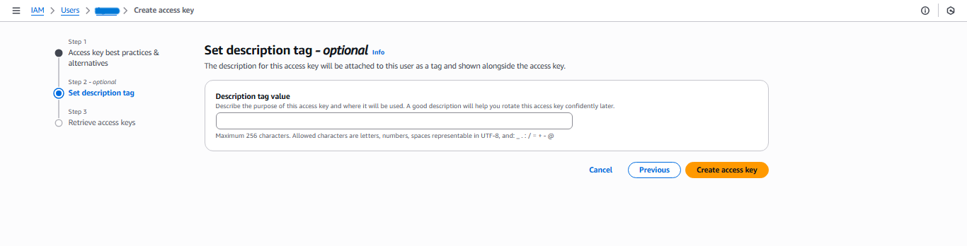 Set Access Key Tag Page