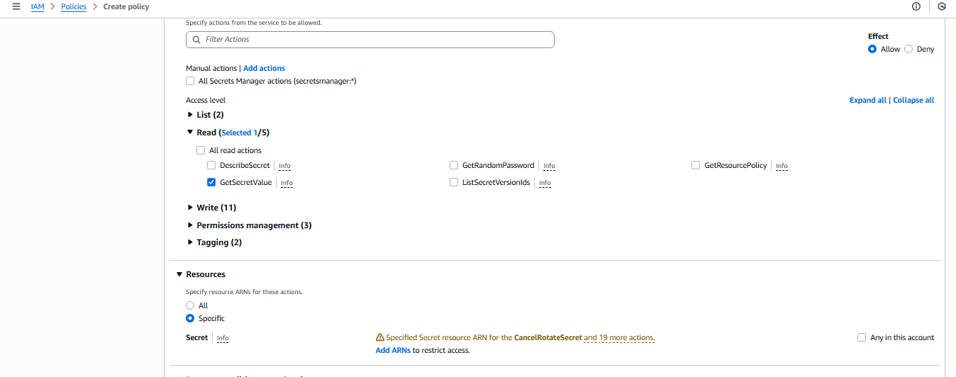Policy Editor - Select Access