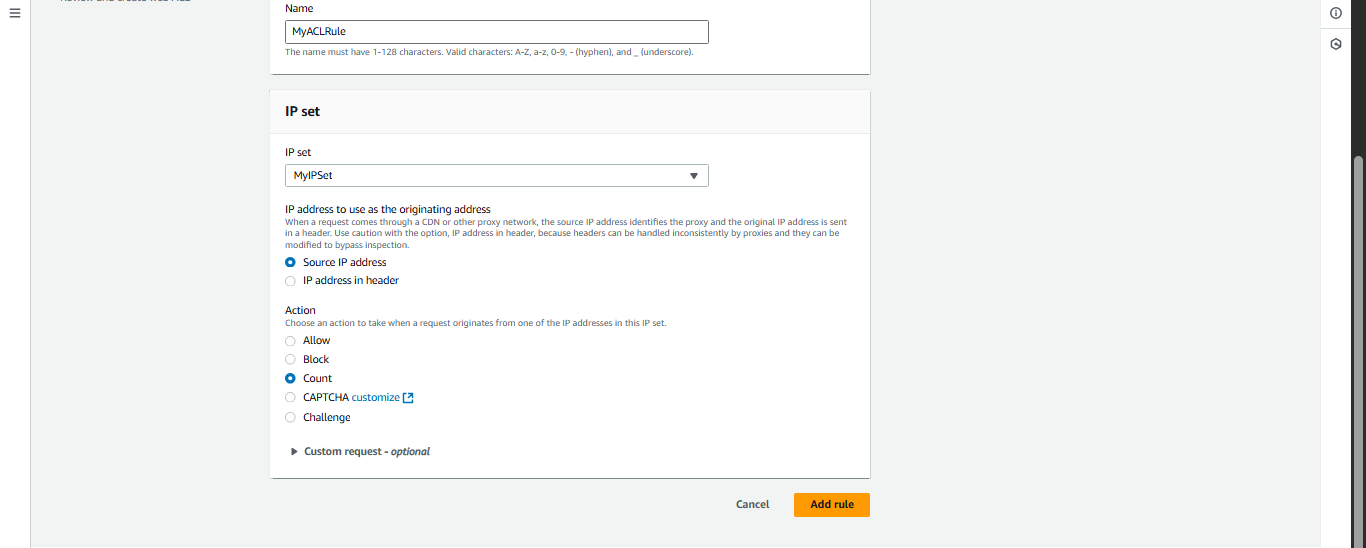 WAF Rule Configuration