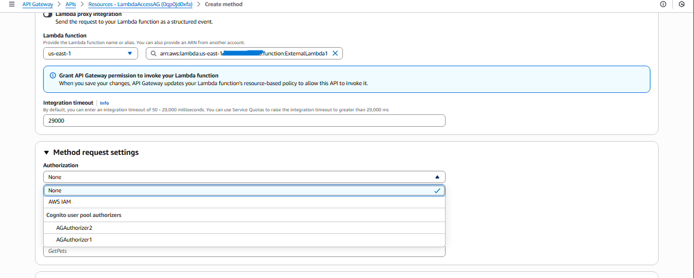 API Gateway Method Configuration3