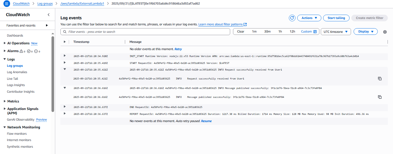 CloudWatch Logs Output