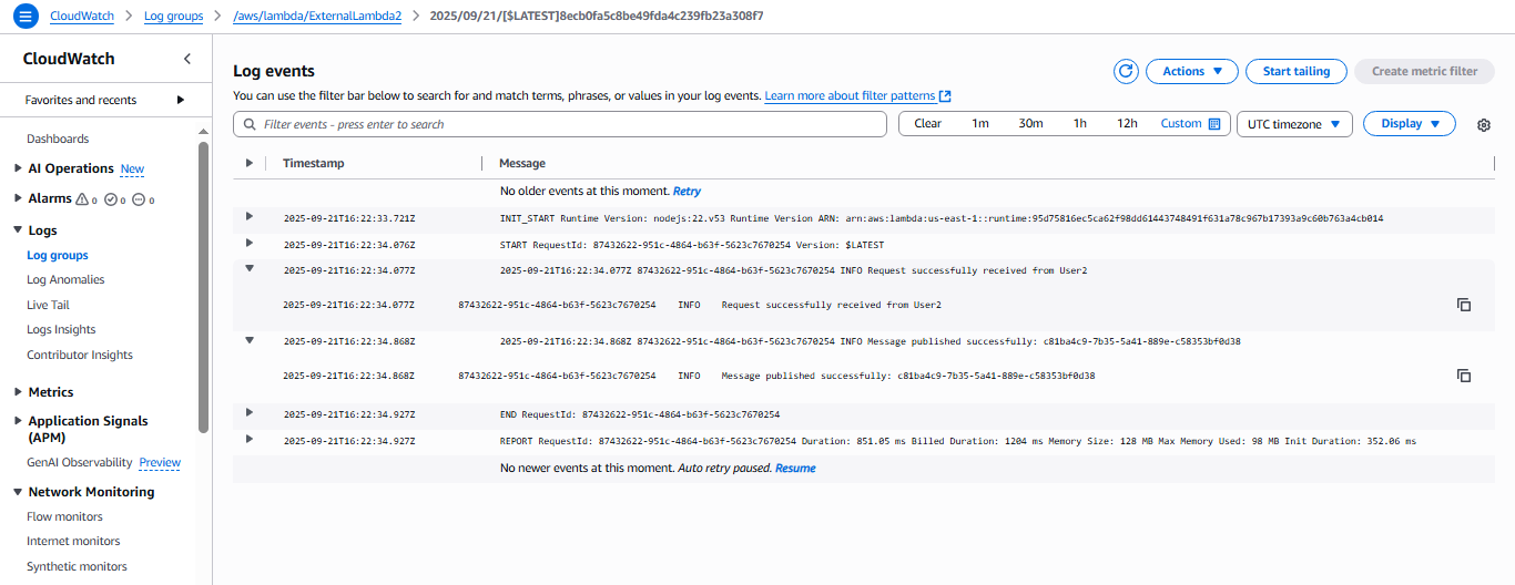 CloudWatch Logs Output2