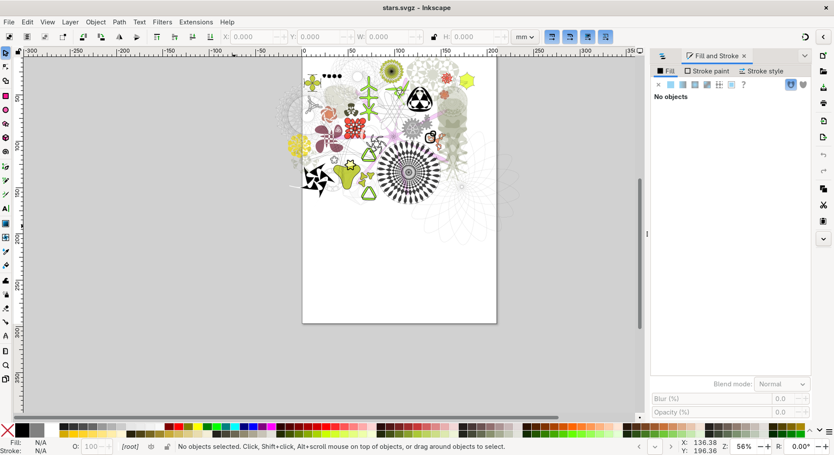 Inkscape open showing a sample image and editing control menus.