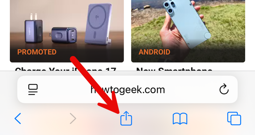 Tap the share button.