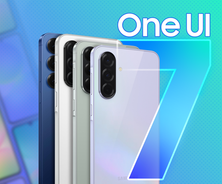 Some Samsung phones with 'One UI 7' written beside them