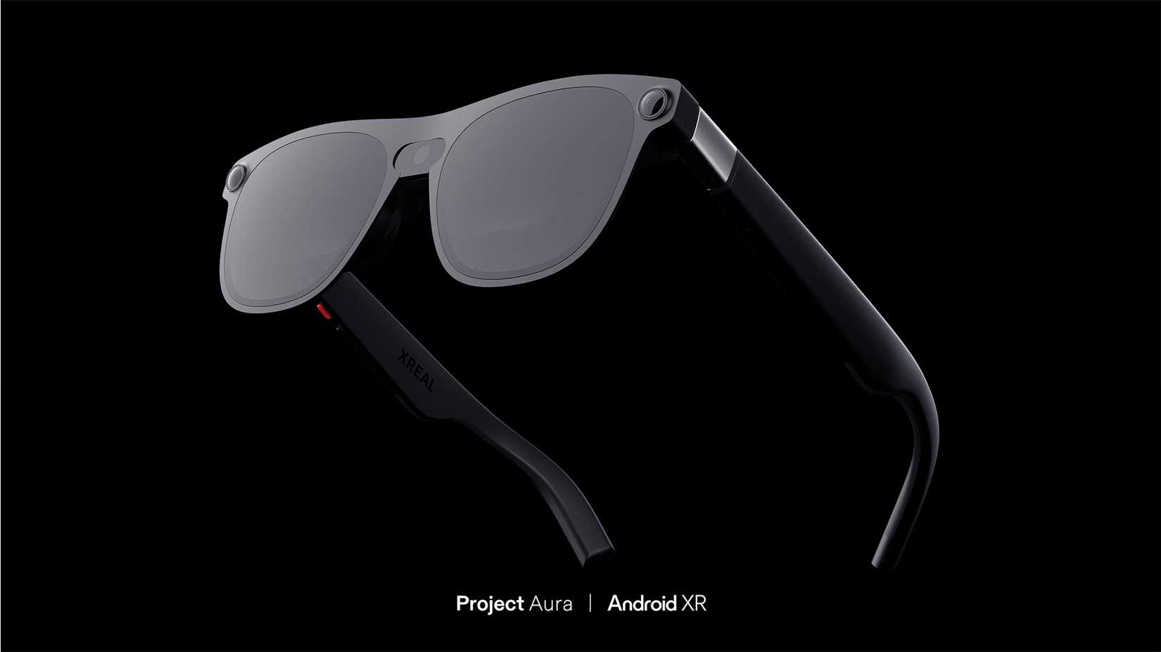 Full view of XREAL Project Aura Android XR glasses.